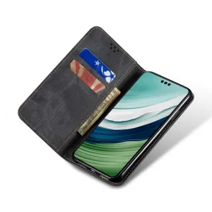 DENIM Peňaženkový kryt pre Samsung Galaxy A35 5G čierny