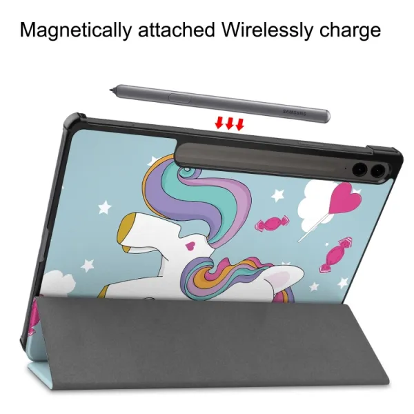 ART Zaklápacie puzdro pre Samsung Galaxy Tab S9 FE+ UNICORN