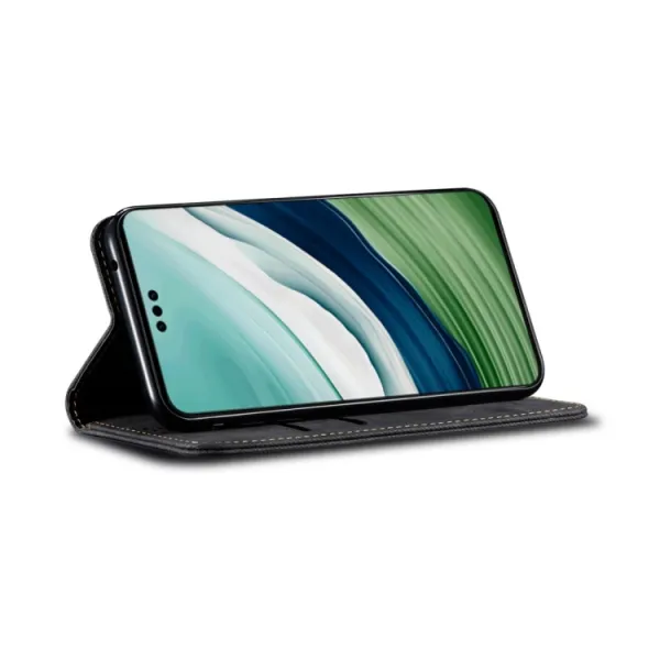 DENIM Peňaženkový kryt pre Samsung Galaxy A35 5G čierny