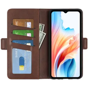 SIDE Peňaženkové puzdro pre Oppo A38 tmavohnedé