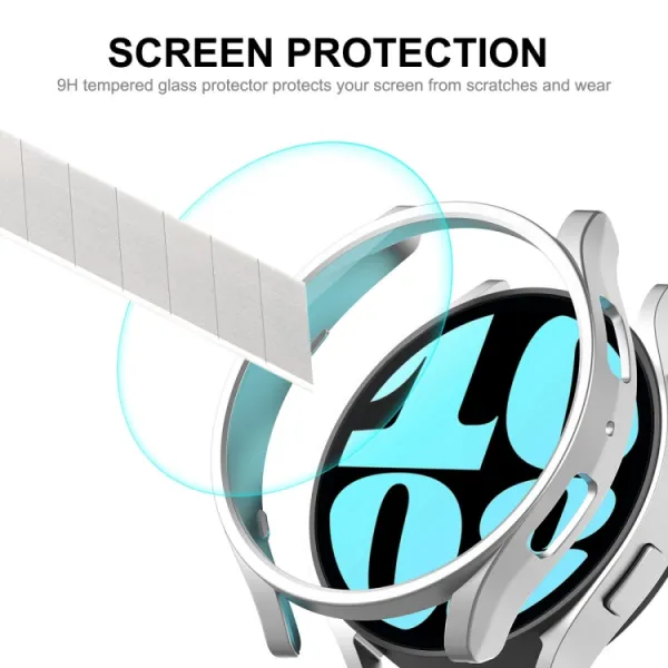 ENKAY PC FULL COVER Plastový kryt so sklom pre Samsung Galaxy Watch6 44mm modrý
