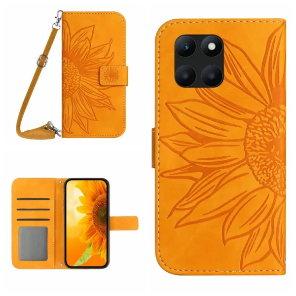 ART SUNFLOWER Peňaženkový obal pre Honor X8b žltý