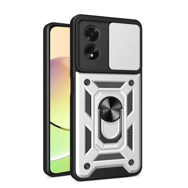RING CAMERA Kryt s držiakom pre Oppo A38 strieborný