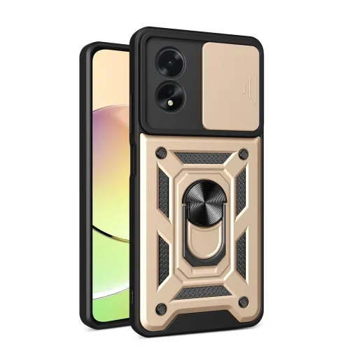 RING CAMERA Kryt s držiakom pre Oppo A38 zlatý