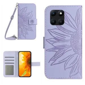 ART SUNFLOWER Peňaženkový obal pre Honor X8b fialový