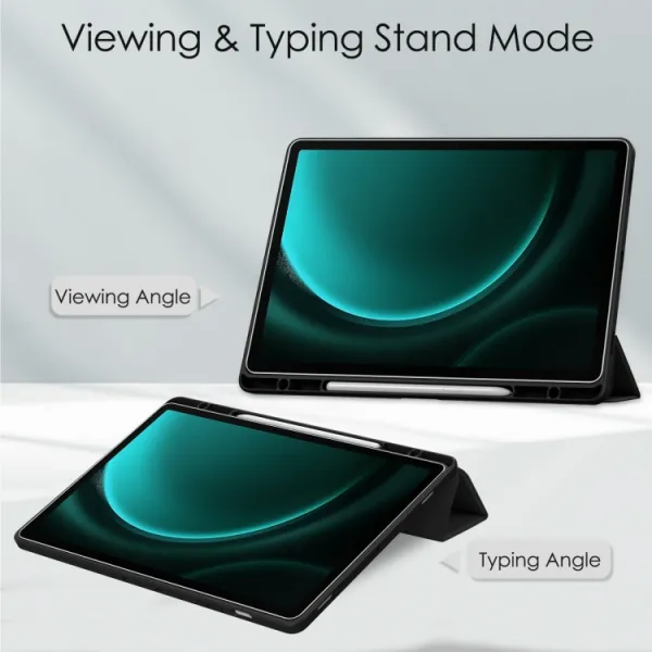 CRYSTAL Zaklápacie puzdro Samsung Galaxy Tab S9 FE+ čierne
