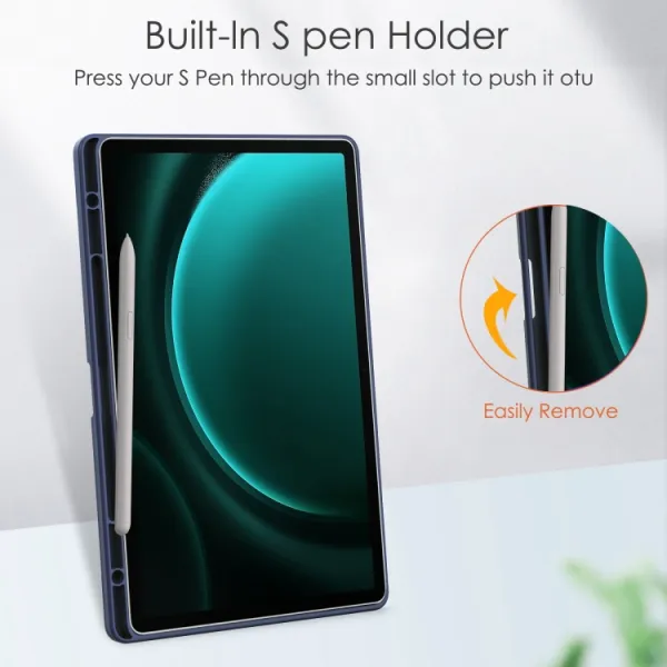 CRYSTAL Zaklápacie puzdro Samsung Galaxy Tab S9 FE+ tmavomodré