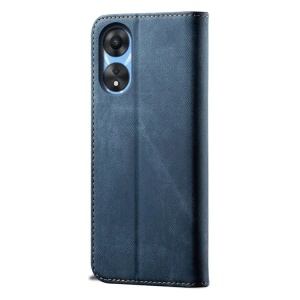 DENIM Peňaženkový kryt pre Oppo A78 modrý