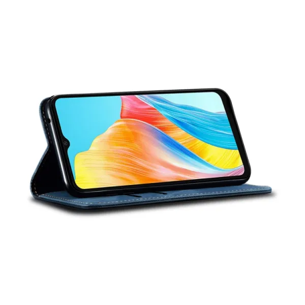 DENIM Peňaženkový kryt pre Oppo A78 modrý