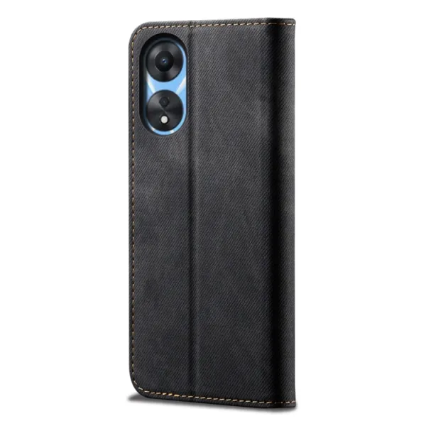 DENIM Peňaženkový kryt pre Oppo A38 čierny
