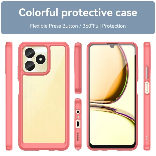 CRYSTAL Ochranný kryt pre Realme C51 červený