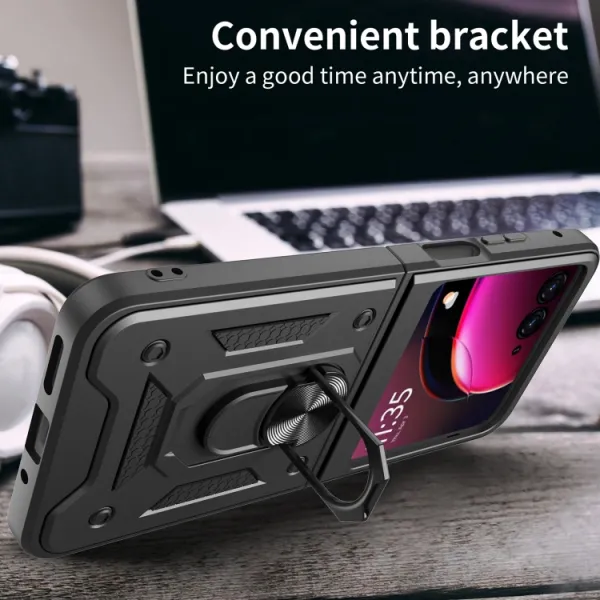 RING Ochranný kryt s držiakom Motorola Razr 40 Ultra modrý