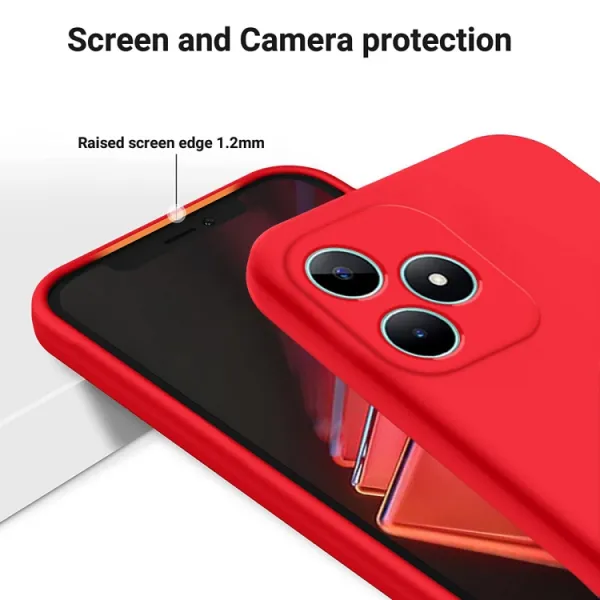 RUBBER Ochranný kryt pre Realme C51 červený