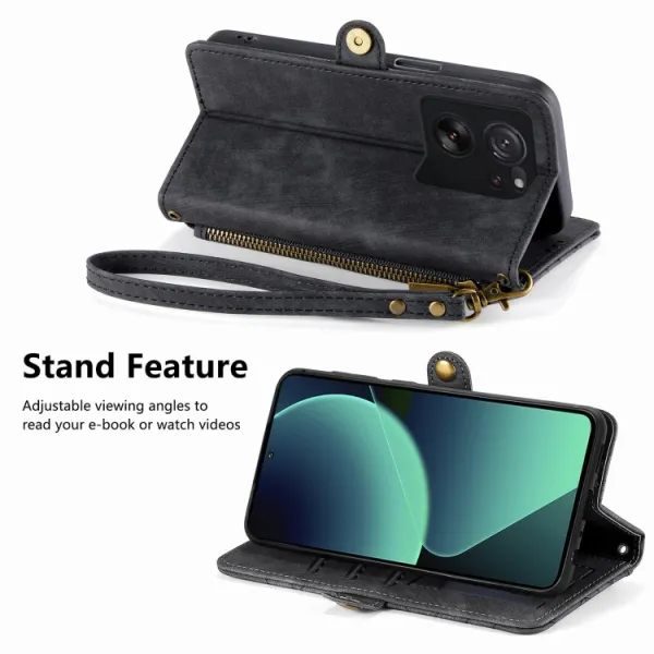 GEOM Peňaženkové puzdro pre Xiaomi 13T / 13T Pro čierne