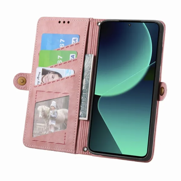 GEOM Peňaženkové puzdro pre Xiaomi 13T / 13T Pro ružové