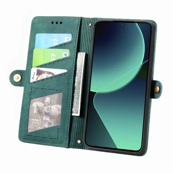GEOM Peňaženkové puzdro pre Xiaomi 13T / 13T Pro zelené