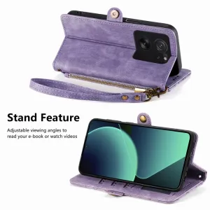 GEOM Peňaženkové puzdro pre Xiaomi 13T / 13T Pro fialové