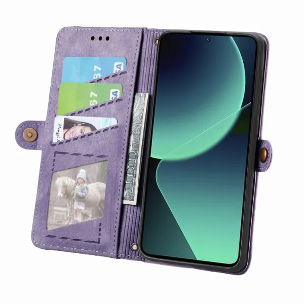 GEOM Peňaženkové puzdro pre Xiaomi 13T / 13T Pro fialové