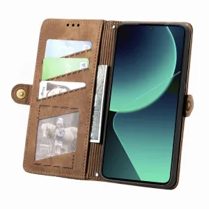 GEOM Peňaženkové puzdro pre Xiaomi 13T / 13T Pro hnedé