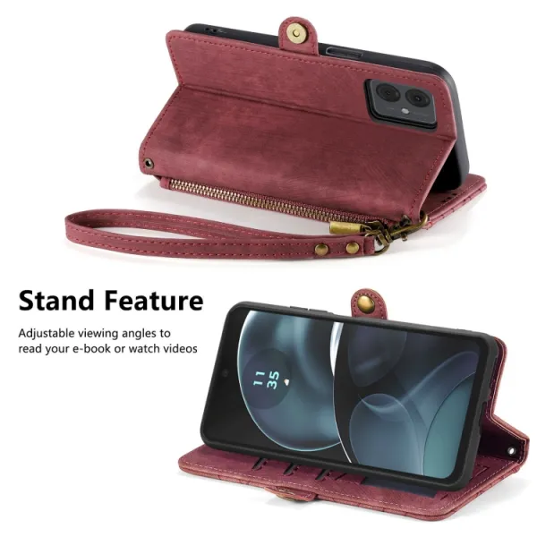 GEOM Peňaženkové puzdro pre Motorola Moto G14 červené