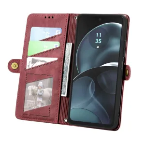 GEOM Peňaženkové puzdro pre Motorola Moto G14 červené