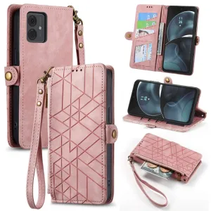GEOM Peňaženkové puzdro pre Motorola Moto G14 ružové