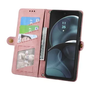 GEOM Peňaženkové puzdro pre Motorola Moto G14 ružové