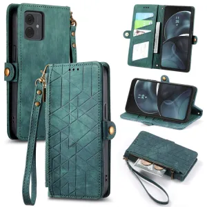 GEOM Peňaženkové puzdro pre Motorola Moto G14 zelené