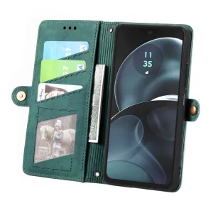 GEOM Peňaženkové puzdro pre Motorola Moto G14 zelené