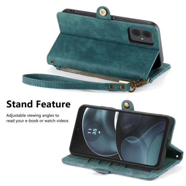 GEOM Peňaženkové puzdro pre Motorola Moto G14 zelené