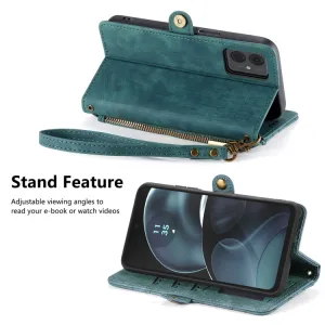 GEOM Peňaženkové puzdro pre Motorola Moto G14 zelené