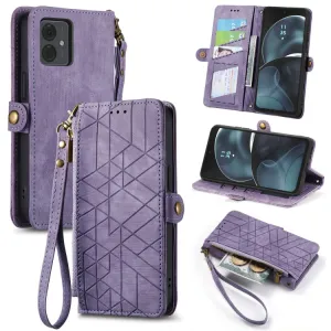 GEOM Peňaženkové puzdro pre Motorola Moto G14 fialové
