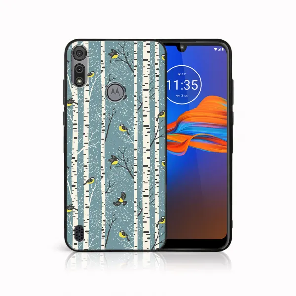MY ART Kryt s vianočným dizajnom Motorola Moto E6s BIRCH (072)