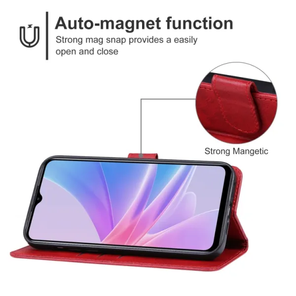 SMOOTH Peňaženkové puzdro pre Oppo A78 červené