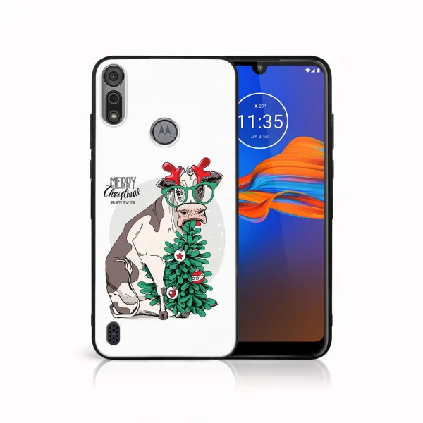 MY ART Kryt s vianočným dizajnom Motorola Moto E6s MERRY CHRISTMAS (074)