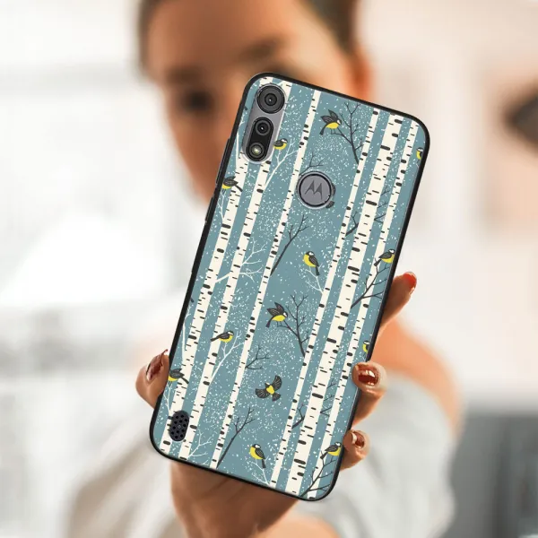 MY ART Kryt s vianočným dizajnom Motorola Moto E6s BIRCH (072)