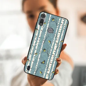 MY ART Kryt s vianočným dizajnom Motorola Moto E6s BIRCH (072)