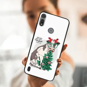 MY ART Kryt s vianočným dizajnom Motorola Moto E6s MERRY CHRISTMAS (074)