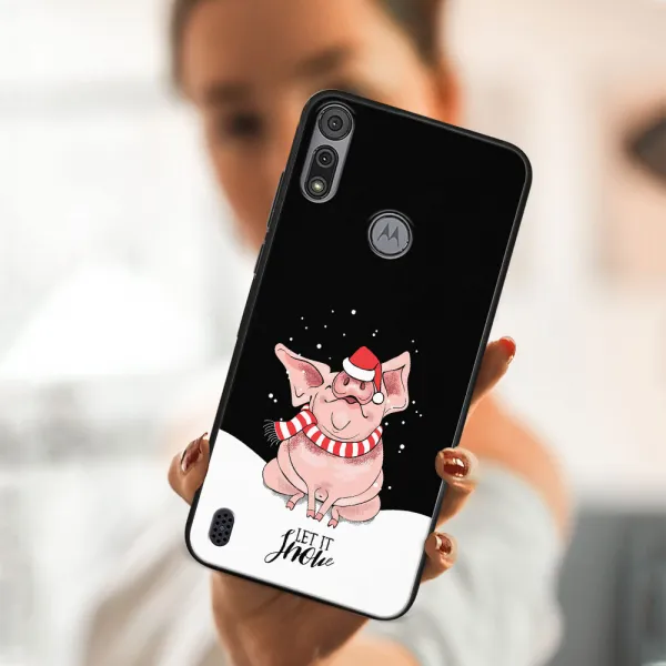 MY ART Kryt s vianočným dizajnom Motorola Moto E6s LET IT SNOW (075)