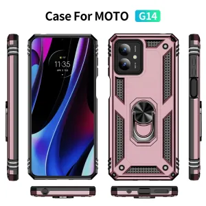 RING Ochranný kryt s držiakom pre Motorola Moto G14 ružový