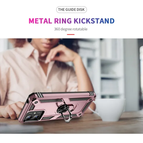 RING Ochranný kryt s držiakom pre Motorola Moto G14 ružový