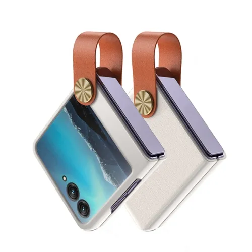 SWIFT Ochranný obal s držiakom Motorola Razr 40 Ultra biely-hnedý