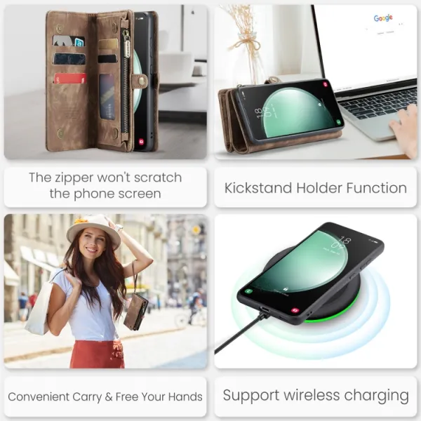 WALLET Ochranný kryt s peňaženkou 2v1 pre Samsung Galaxy S23 FE 5G hnedý