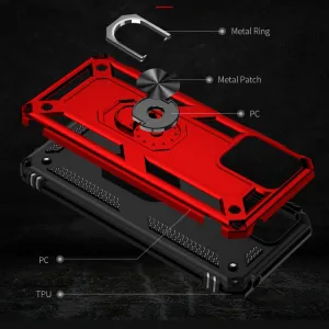 RING Ochranný kryt s držiakom pre Motorola Moto G14 červený