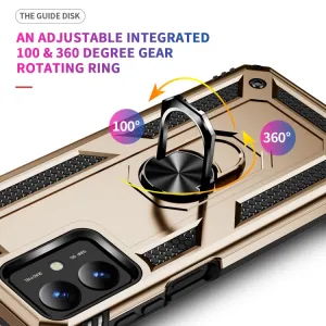 RING Ochranný kryt s držiakom pre Motorola Moto G14 zlatý