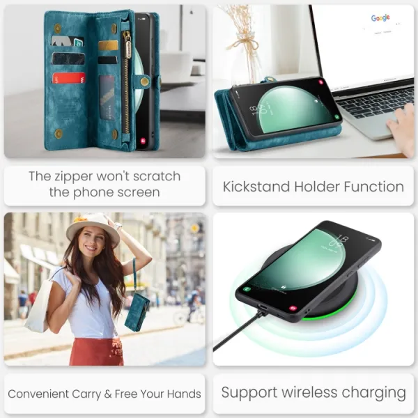 WALLET Ochranný kryt s peňaženkou 2v1 pre Samsung Galaxy S23 FE 5G modrý
