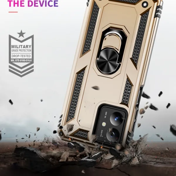 RING Ochranný kryt s držiakom pre Motorola Moto G14 zlatý