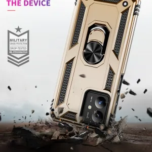 RING Ochranný kryt s držiakom pre Motorola Moto G14 zlatý