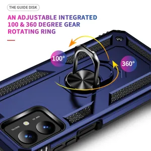 RING Ochranný kryt s držiakom pre Motorola Moto G14 modrý