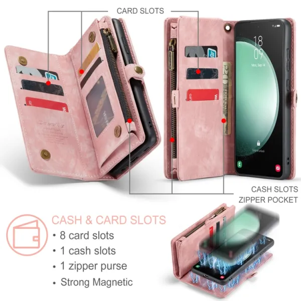 WALLET Ochranný kryt s peňaženkou 2v1 pre Samsung Galaxy S23 FE 5G ružový